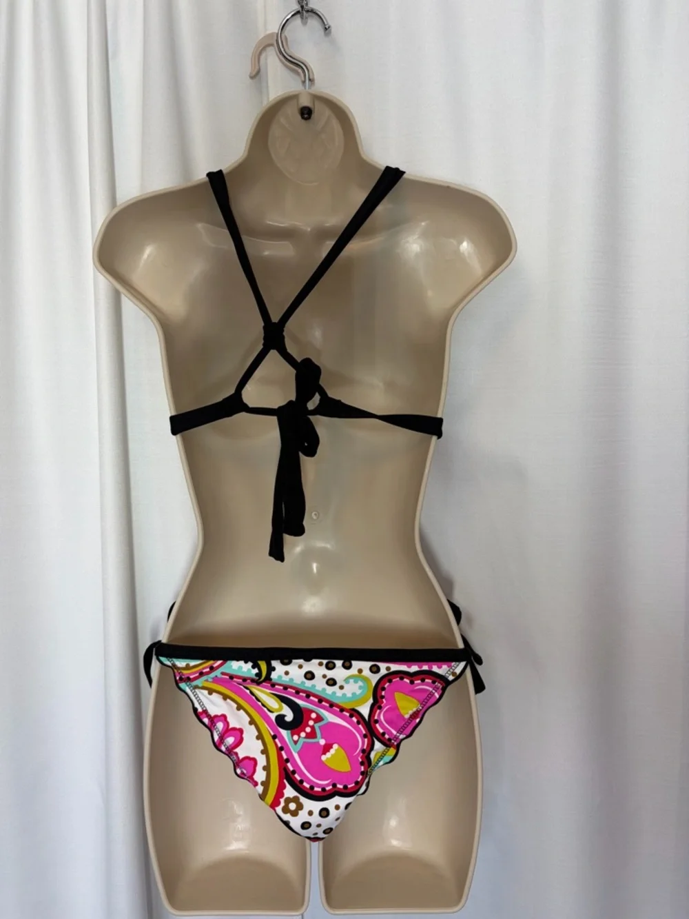 Cosita Linda Bikini 2 Pc Boho Paisley Rhinestone Embellished Ruffle Retro Y2K S - Picture 6 of 11